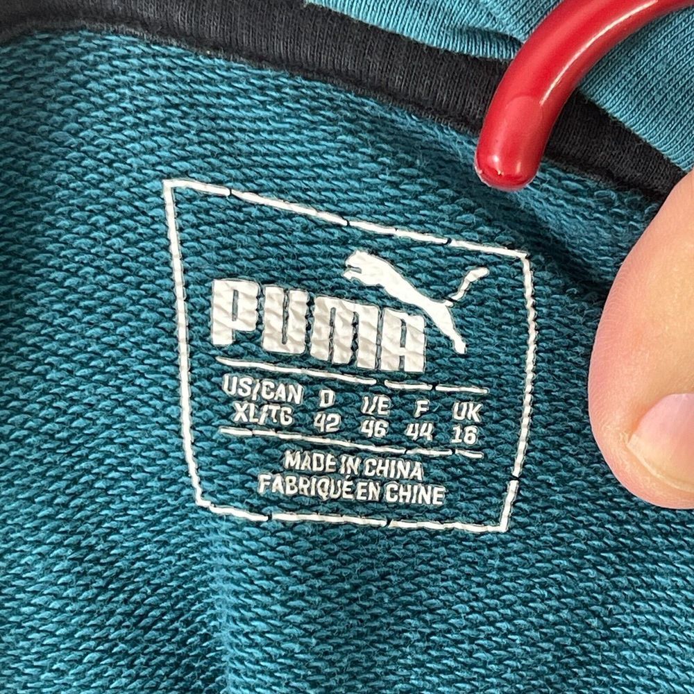 XL Puma Cowl Neck Pullover Hoodie Sweater Teal‎ Long Sleeve Woman's - Picture 10 of 12